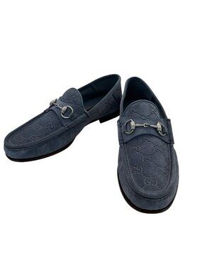 Gucci Horsebit Loafers Leather Blue
